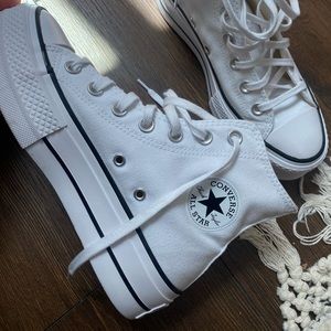 Converse white platforms